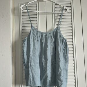NWT linen cotton light blue drapey tank